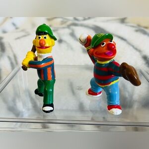 1992 VTG Bert and Ernie “Playing Ball” 3.5” PVC Figurines - 2 Piece Lot